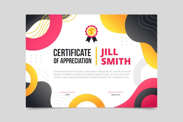 Gradient modern certificate template