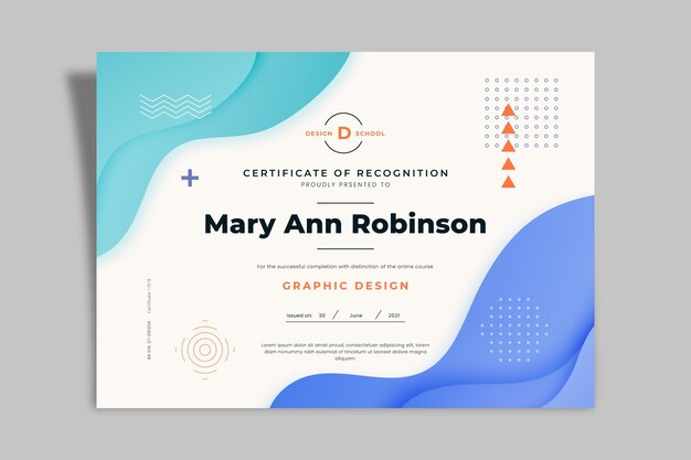 Gradient modern certificate template