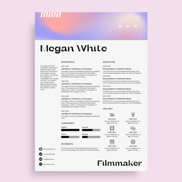 Gradient modern holographic resume template