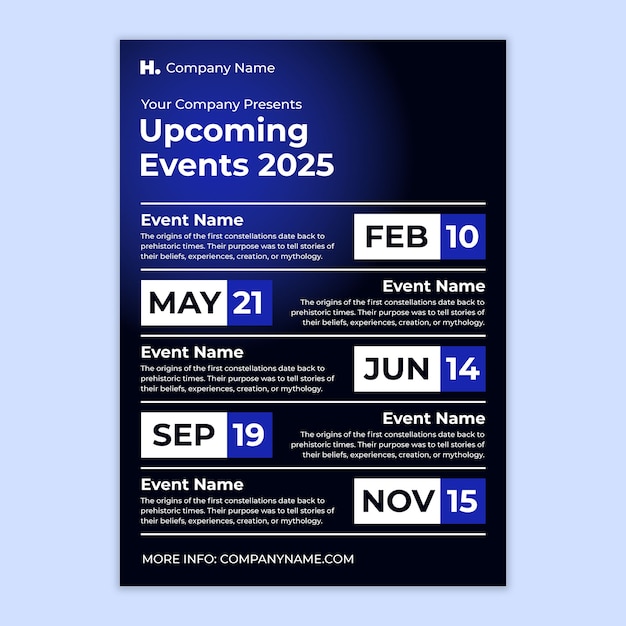 Free Vector gradient modern upcoming events calendar