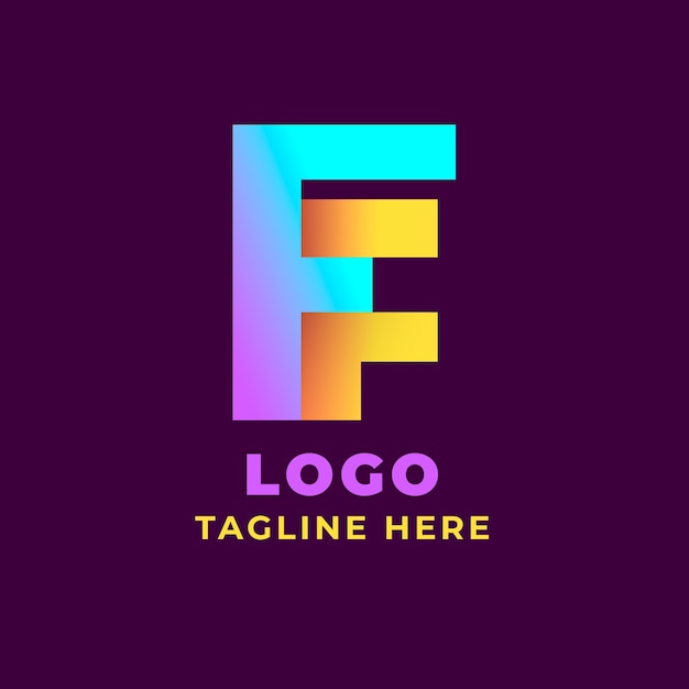 Free vector gradient monogram ff logo template