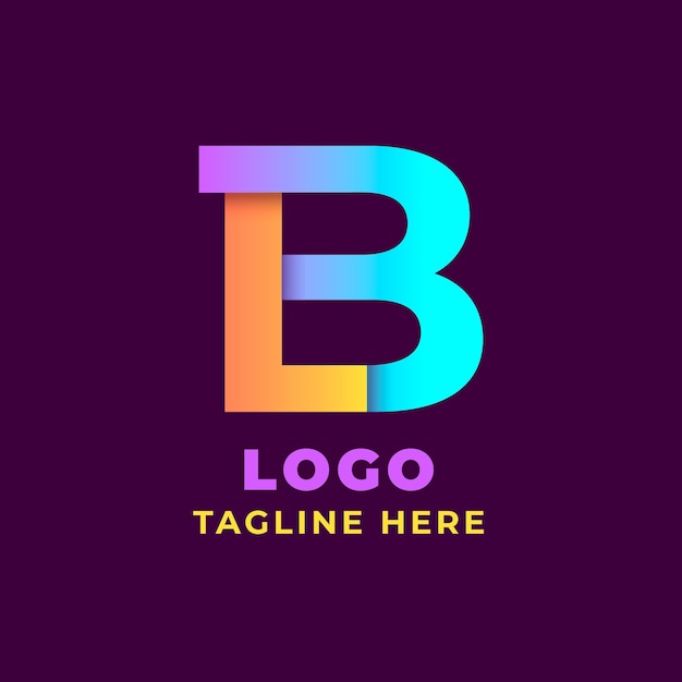 Free Vector gradient monogram lb logo template