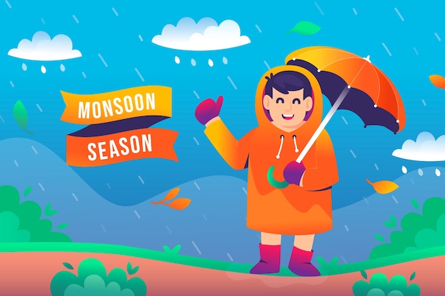 Gradient monsoon season background