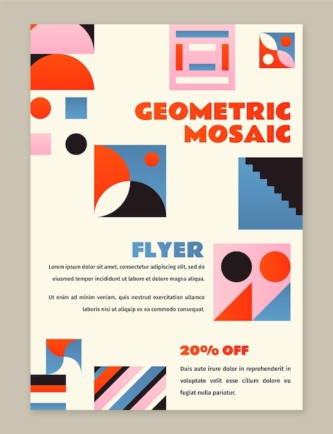 Gradient mosaic vertical flyer template