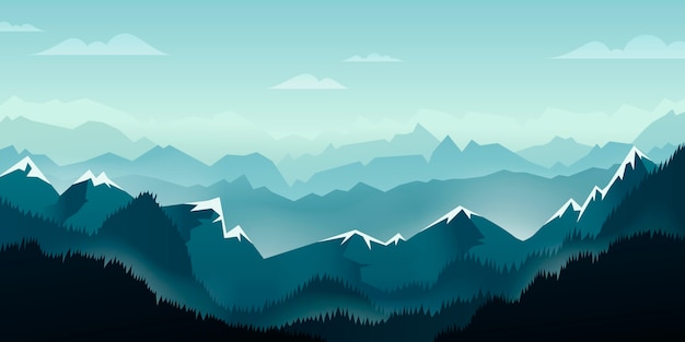 Gradient mountain landscape