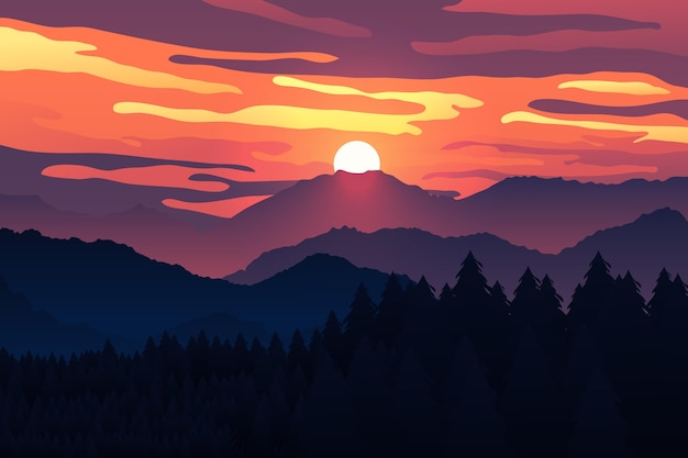 Gradient mountain landscape