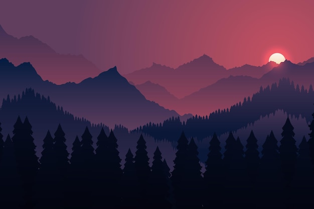 Gradient mountain landscape