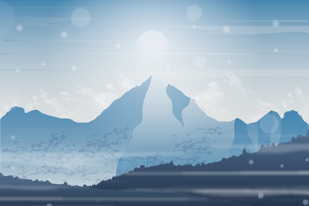 Free vector gradient mountain landscape