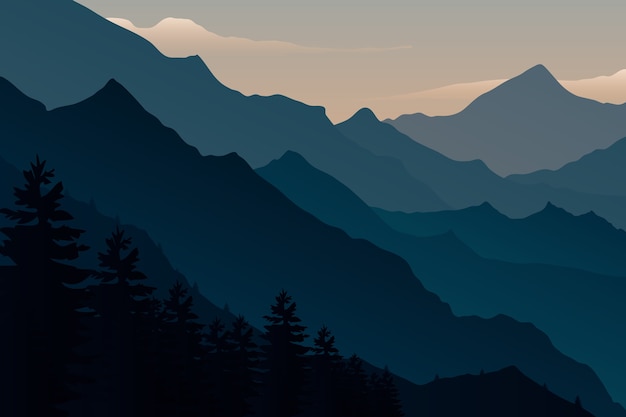 Gradient mountain landscape