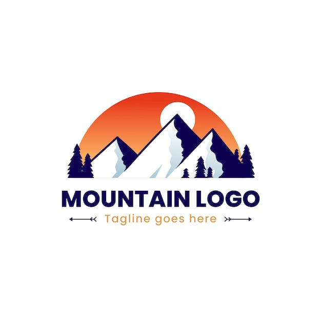 Free Vector gradient mountain logo design