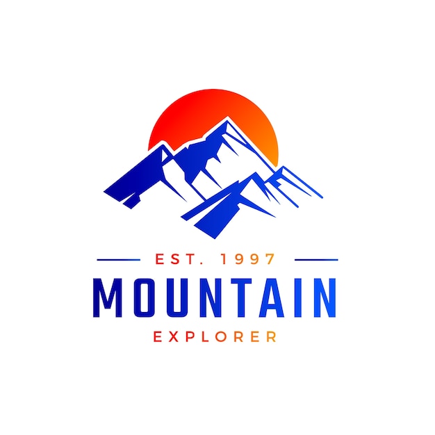 Free Vector gradient mountain logo design