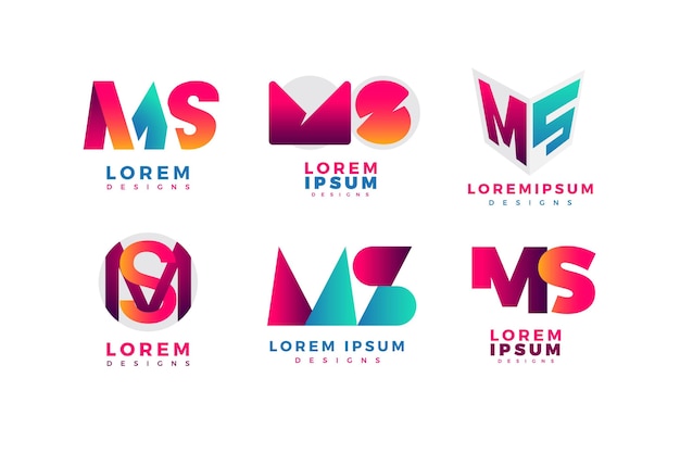 Gradient ms logo collection