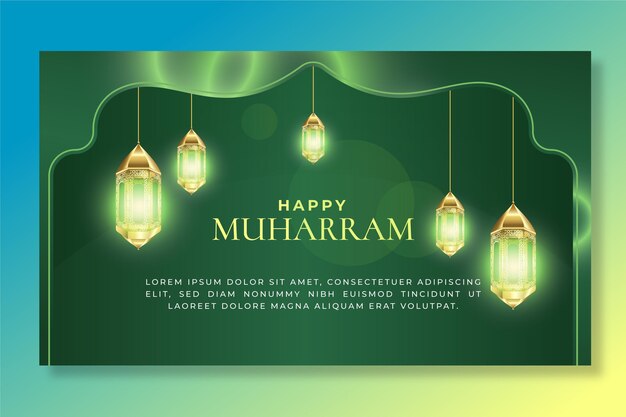 Gradient muharram banner template