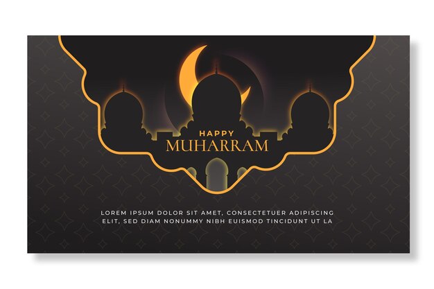 Gradient muharram banner template