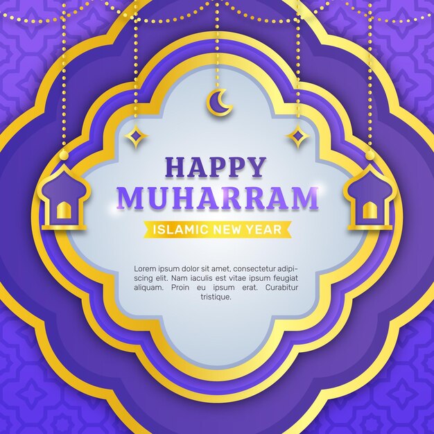 Gradient muharram illustration