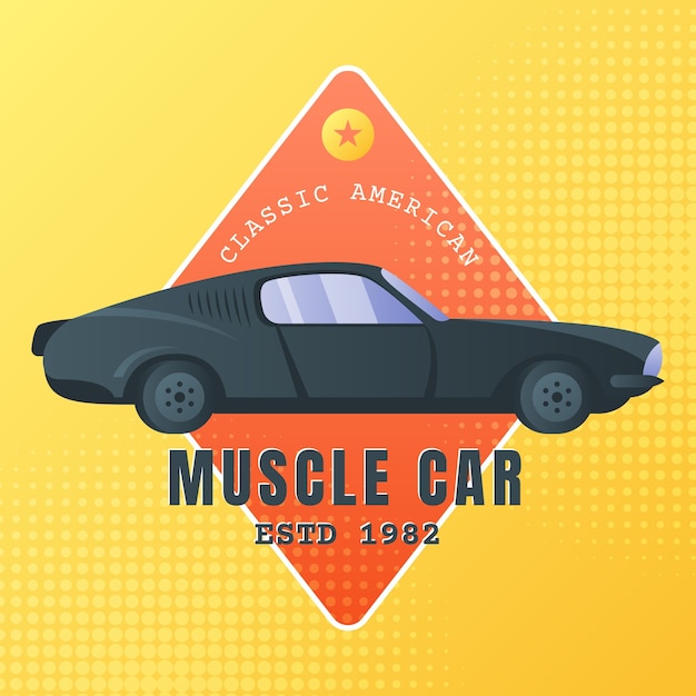 Gradient muscle car illustration