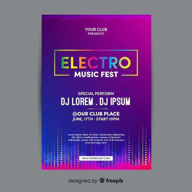 Gradient music festival poster template