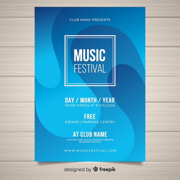 Gradient music festival poster template