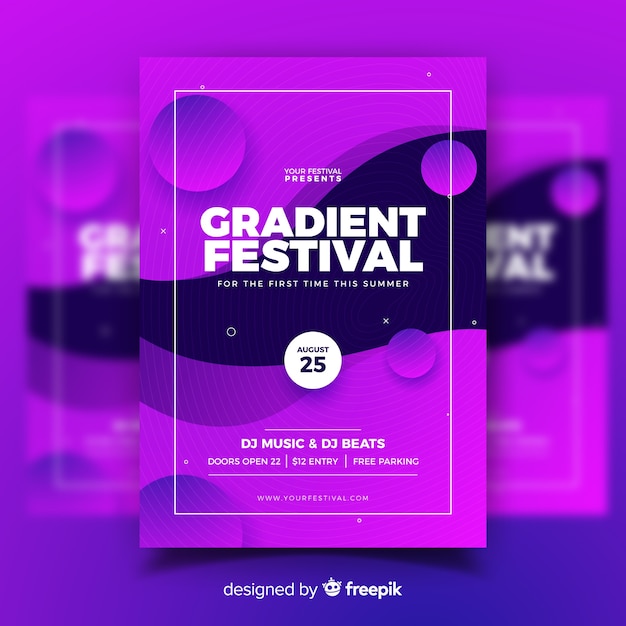 Free Vector gradient music festival poster template