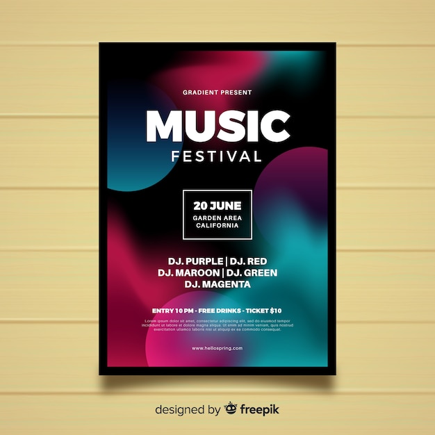 Gradient music festival poster