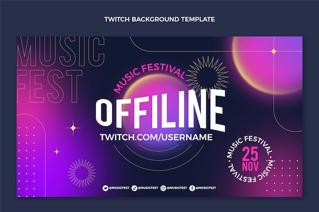 Gradient music festival twitch background