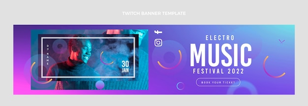 Gradient music festival twitch banner