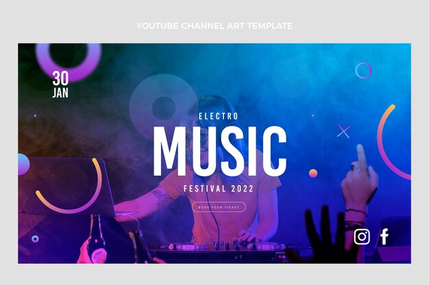 Gradient music festival youtube channel art