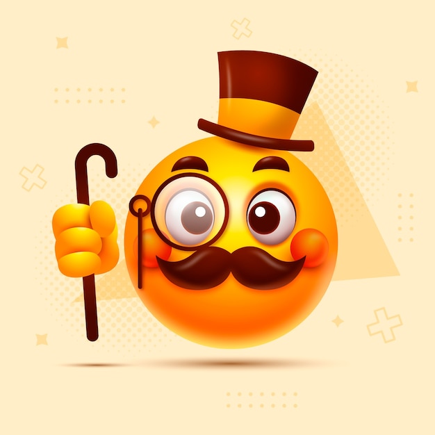 Free Vector gradient mustache emoji illustration