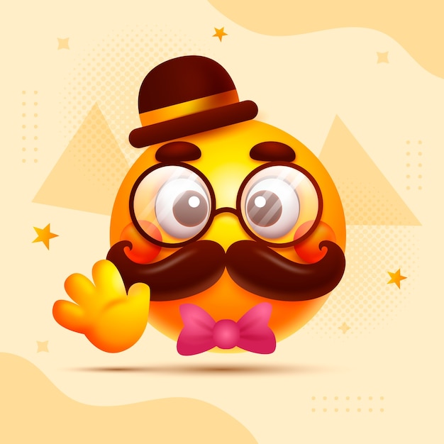 Free vector gradient mustache emoji illustration