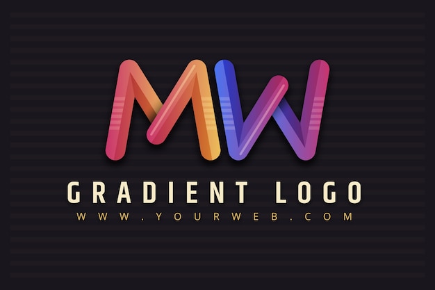 Free Vector gradient mw logo design