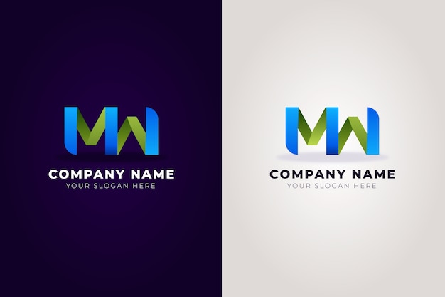 Gradient mw logo design