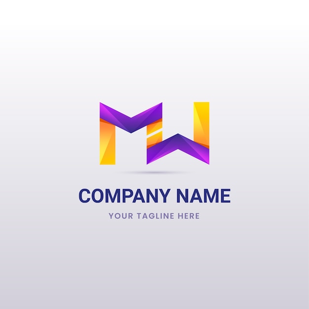 Free Vector gradient mw logo design