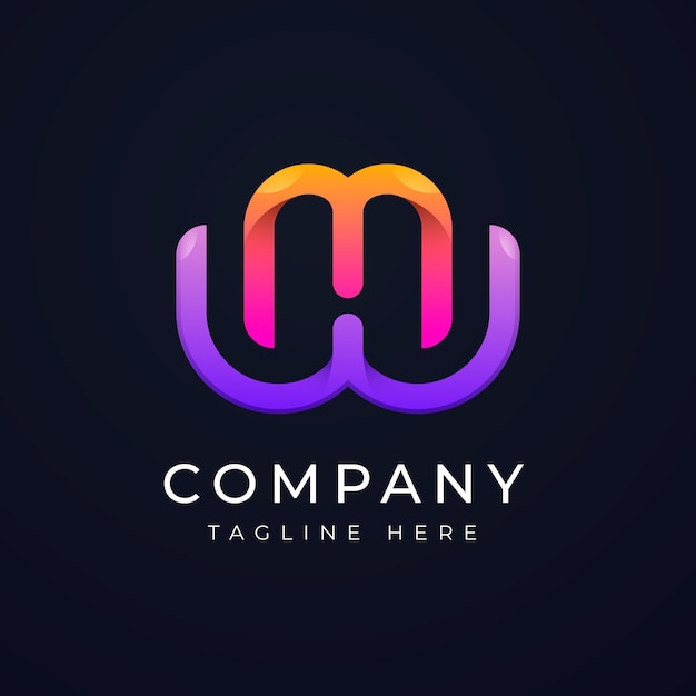 Free vector gradient mw logo design