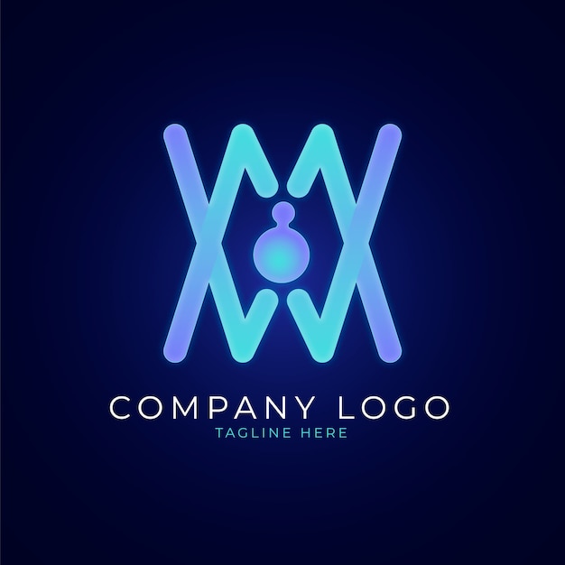 Free vector gradient mw logo design