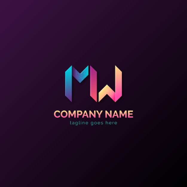 Free Vector gradient mw logo template