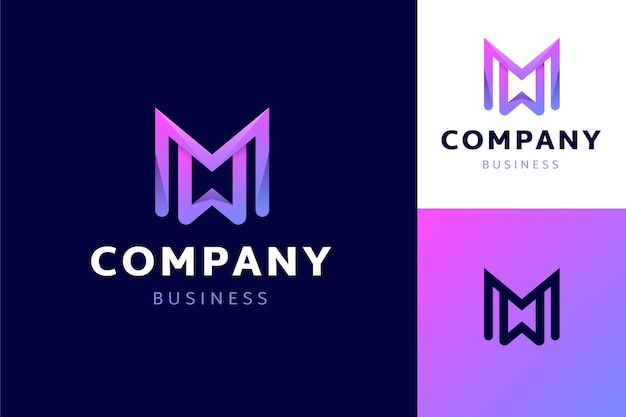 Free Vector gradient  mw logo template