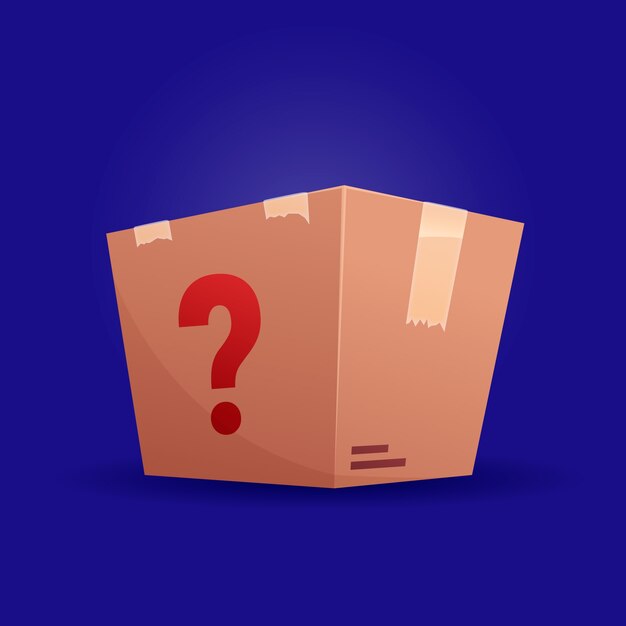 Gradient mystery box illustration