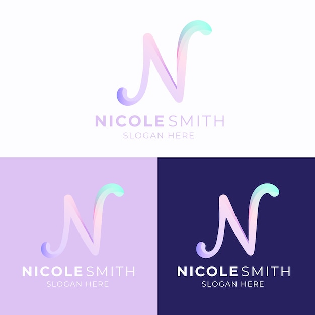 Gradient n letter logo