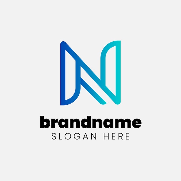 Gradient n logo design template