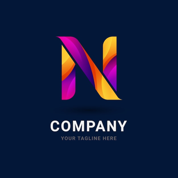 Gradient n logo template design