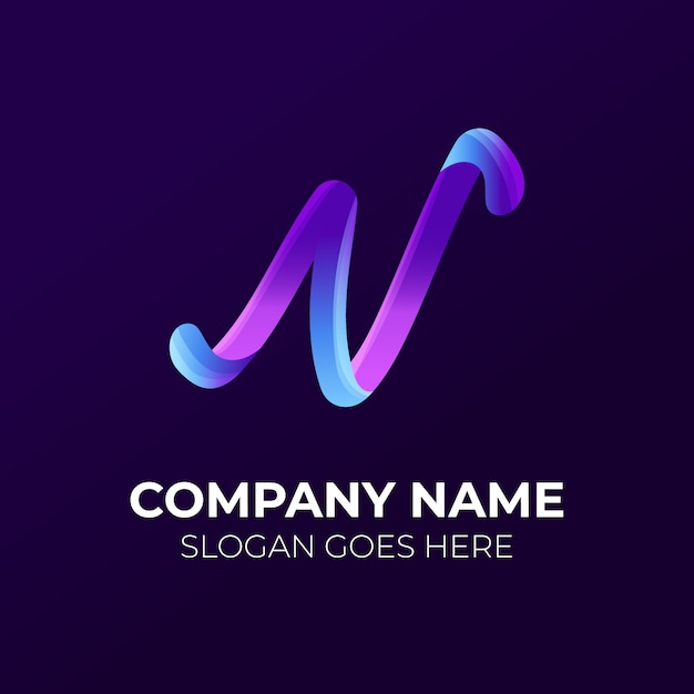 Gradient n logo template design