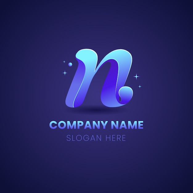 Gradient n logo template