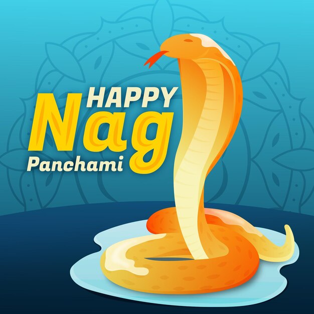 Gradient nag panchami illustration