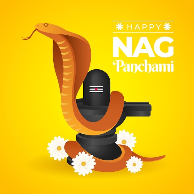 Gradient nag panchami illustration