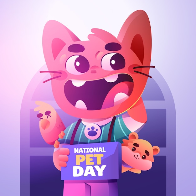 Gradient national pet day illustration