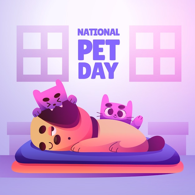 Gradient national pet day illustration