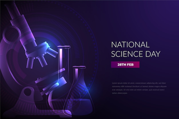 Gradient national science day background