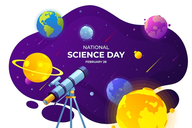 Gradient national science day background