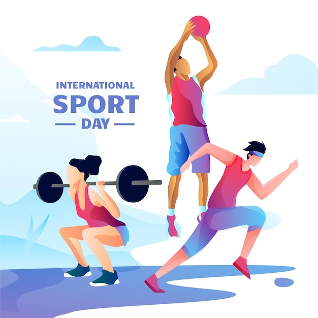 Gradient national sports day illustration