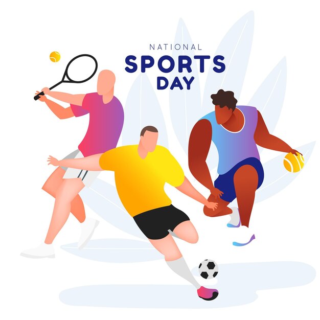 Gradient national sports day illustration